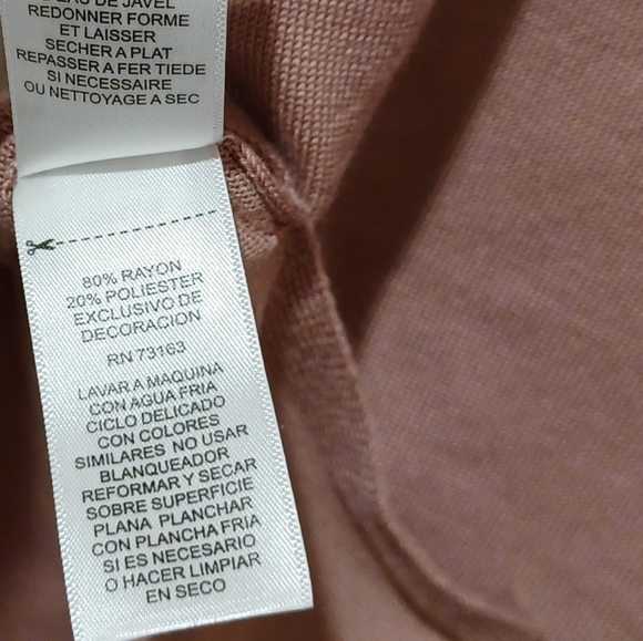 CABLE & GAUGE RAYON PINK MAUVE TOP RHINESTONES ACC - Picture 10 of 10